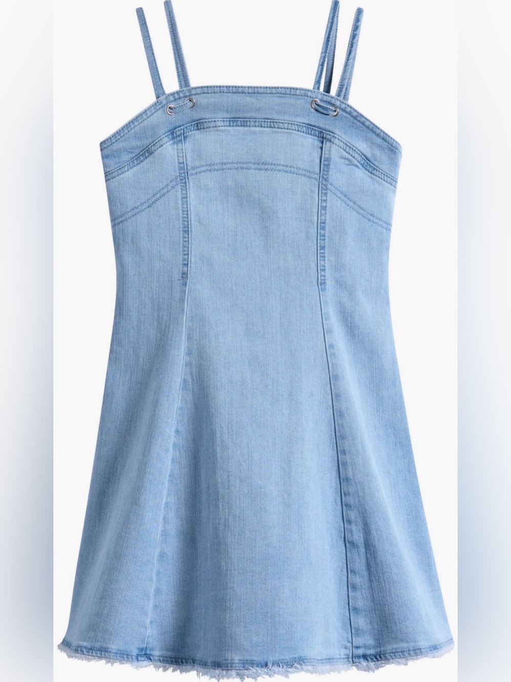 Habitual Kids Denim Fit & Flare Dress  - Light Denim - Size 12 Big Kid